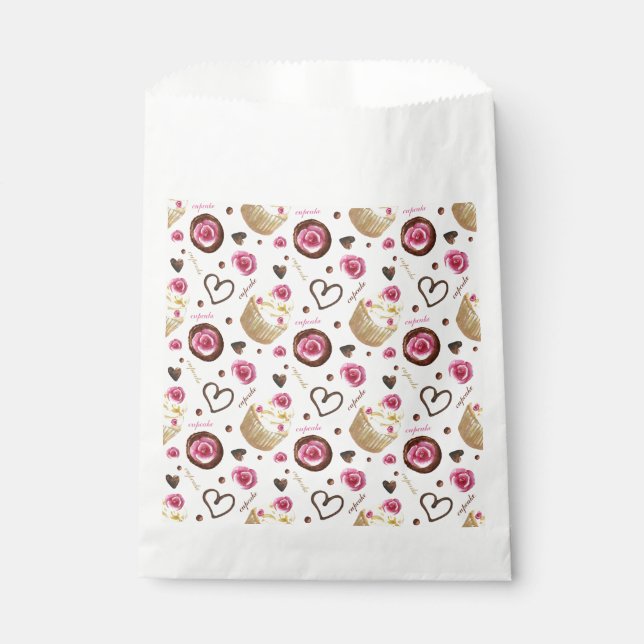 Sachets En Papier Watercolor cupcakes (Devant)