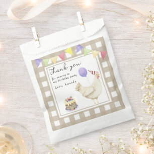 Sachets En Papier Watercolor Cute Chick 1er anniversaire merci