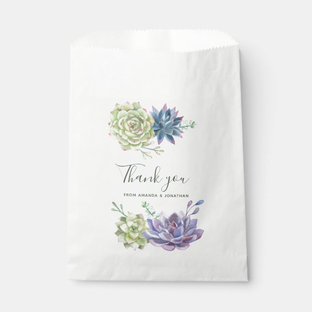 Sachets En Papier Watercolor Desert Cactus Succulents Mariage (Devant)