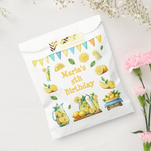 Sachets En Papier Watercolor Lemons Lemonade Anniversaire (Scellé)