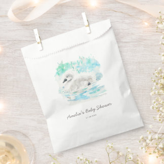 Sachets En Papier Watercolor Little Swan Baby Shower