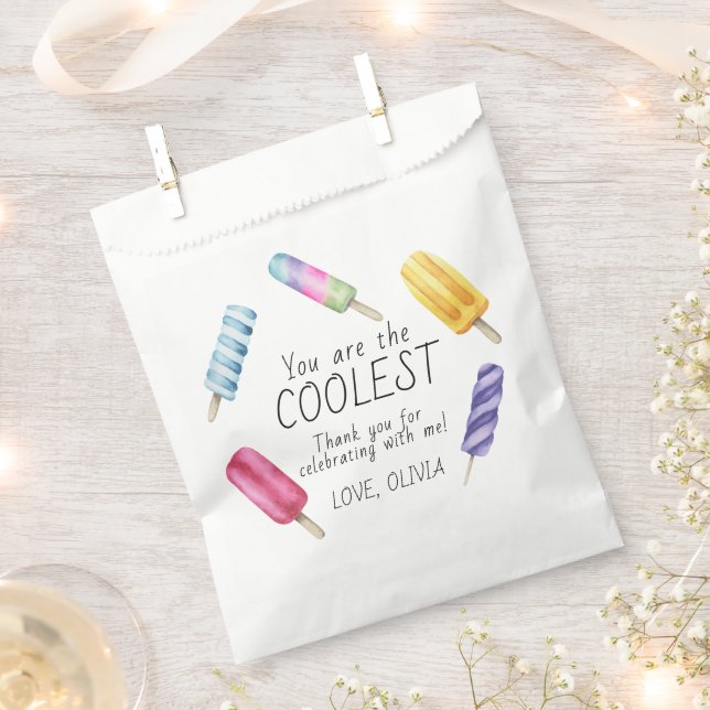 Sachets En Papier Watercolor Summer Popsicle Anniversaire Merci (Coupé)
