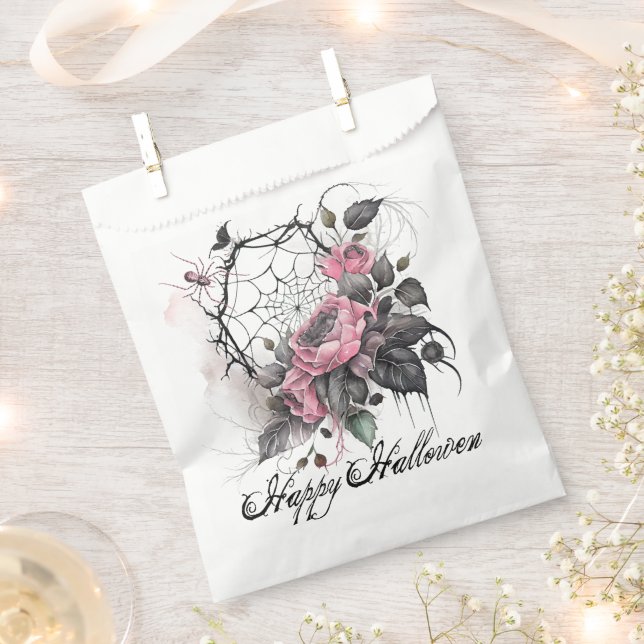 Sachets En Papier Web de l'araignée gothique | Halloween (Coupé)