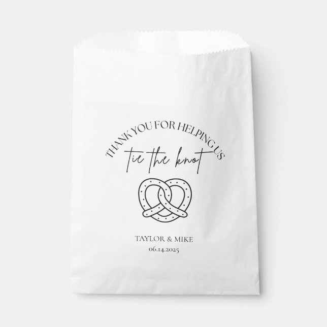 Sachets En Papier Wedding Pretzel Favor Bags Personalized (Devant)
