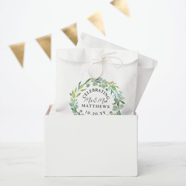 Sachets En Papier Wedding shower Eucalyptus vert (Fête)