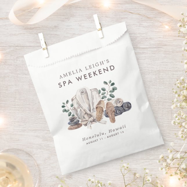 Sachets En Papier Week-end de célibataire au Spa (Coupé)