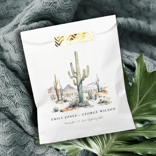 Sachets En Papier Western Boho Cactus Mariage du paysage du désert (Créateur téléchargé)