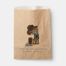 Western Cowboy Baby shower Favoriser sac