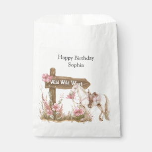 Sachets En Papier Western Pink Cowgirl Wild West Horse Anniversaire
