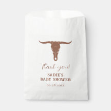 Western Terracotta Longhorn Baby shower Favoriser