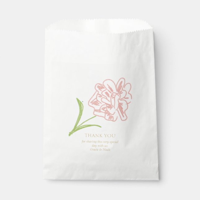 Sachets En Papier Whimsical & Elegant Floral Mariage Couple (Devant)
