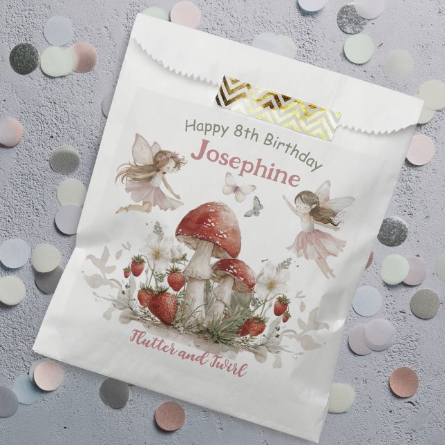 Sachets En Papier whimsical garden flutter and twirl fairy birthday  (Créateur téléchargé)