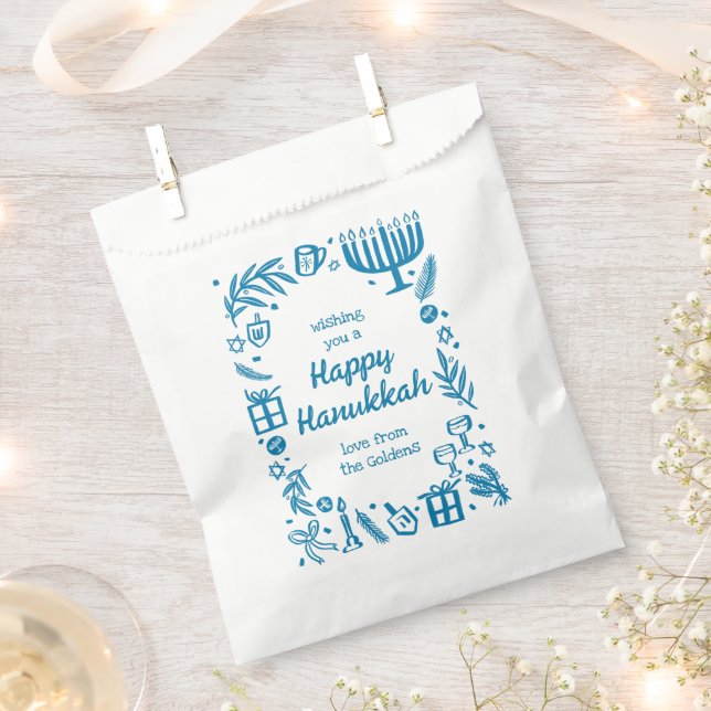 Sachets En Papier Whimsical Hanoukka Holiday Cute Custom (Coupé)