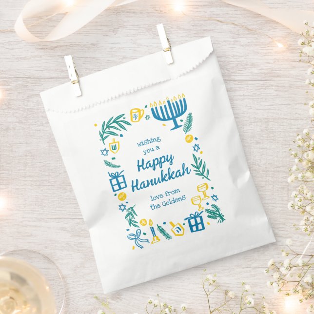 Sachets En Papier Whimsical Hanoukka Holiday Cute Custom (Coupé)