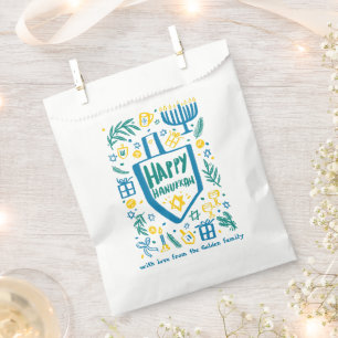 Sachets En Papier Whimsical Hanoukka Holiday Cute Driedel Personnali