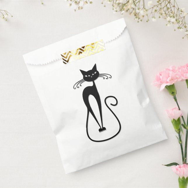 Sachets En Papier Whimsical Skinny Chat noir rose (Scellé)