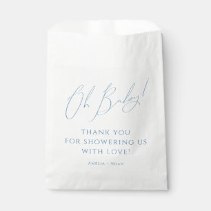 Sachets En Papier Whimsy Dusty bleu Oh Baby shower Merci