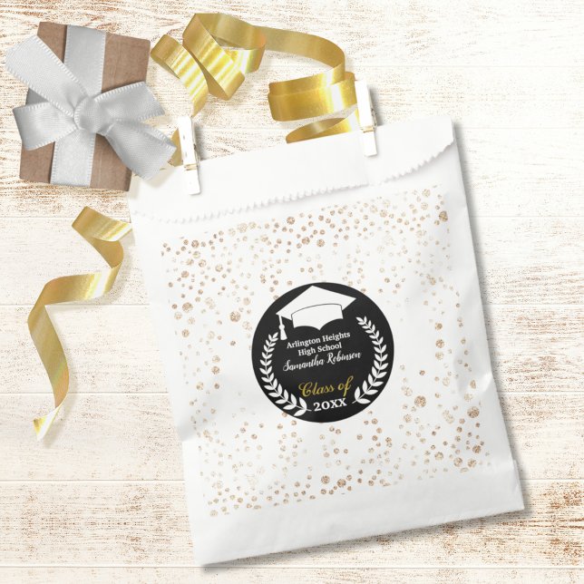 Sachets En Papier White Cap and Laurel Graduation Party  (Créateur téléchargé)