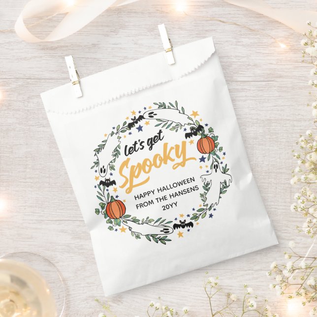 Sachets En Papier White Obtenons des fantômes Éffrayants Halloween W (Coupé)