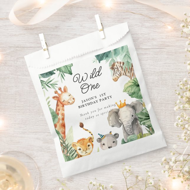 Sachets En Papier Wild One Jungle Safari Anniversaire (Coupé)
