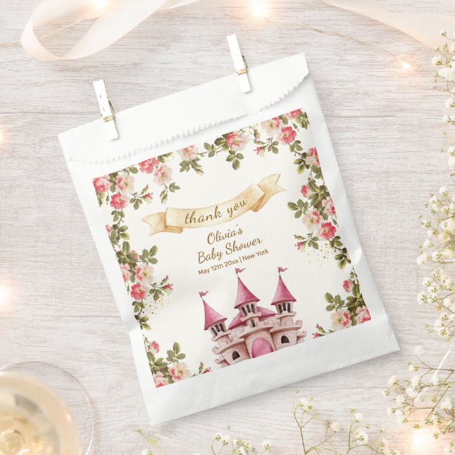 Sachets En Papier Wildflower Fairytale Castle Baby Shower Thank You (Coupé)