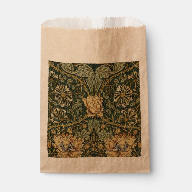 Sachets En Papier William Morris Honeysuckle Vert Floral (Devant)