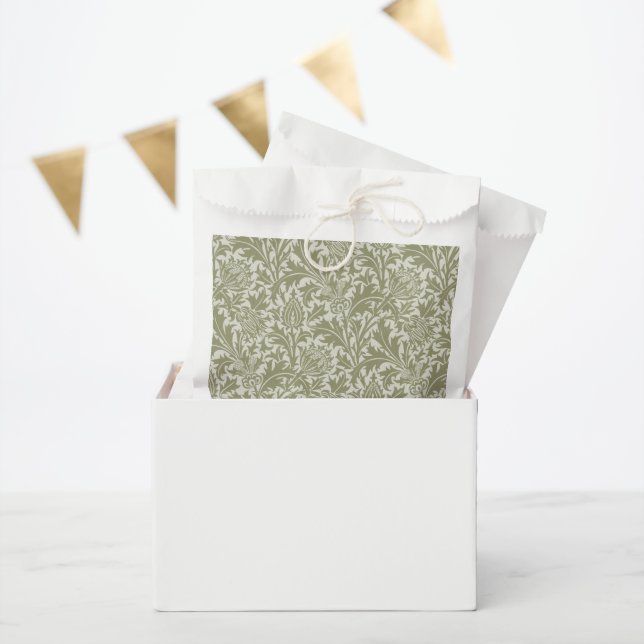 Sachets En Papier William Morris Thistle Sage Green Motif (Fête)