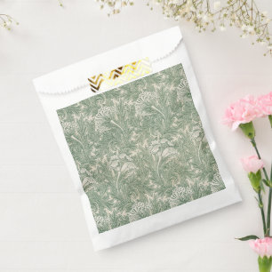 Sachets En Papier William Morris tulip fond textile vert
