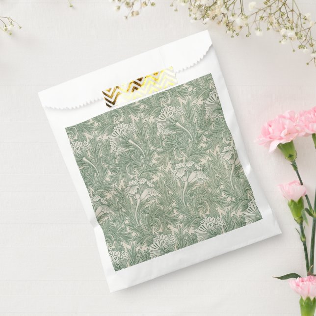 Sachets En Papier William Morris tulip fond textile vert (Scellé)