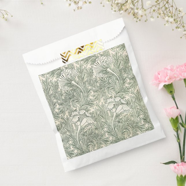 Sachets En Papier William Morris tulip fond textile vert (Scellé)