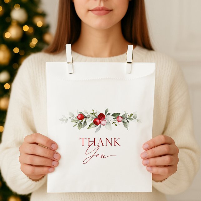 Sachets En Papier Winter Berry Thank You (Créateur téléchargé)