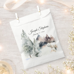 Sachets En Papier Winter Forest Watercolor Favor Bags