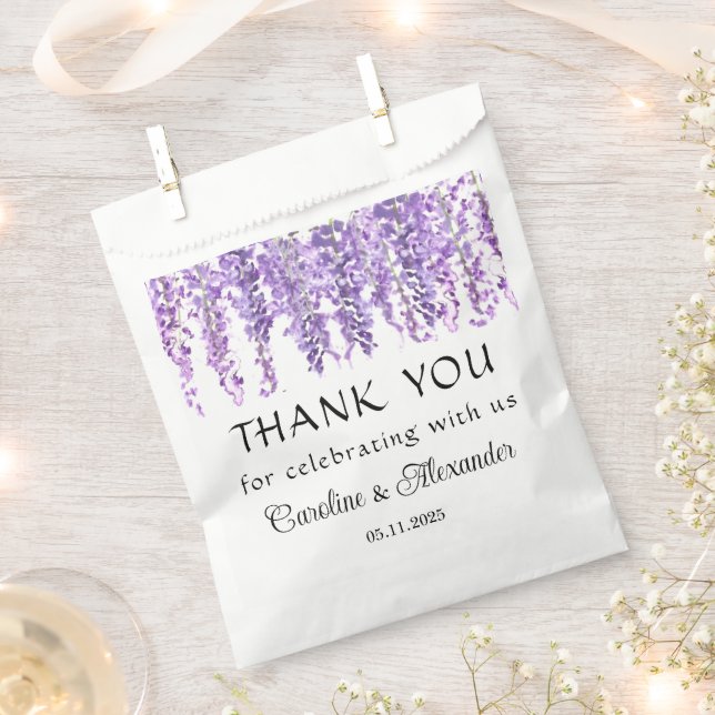 Sachets En Papier Wisteria Purple Floral Mariage élégant (Coupé)