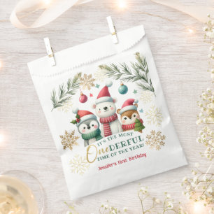 Sachets En Papier Wonderland Boho Snow Animaux 1er anniversaire