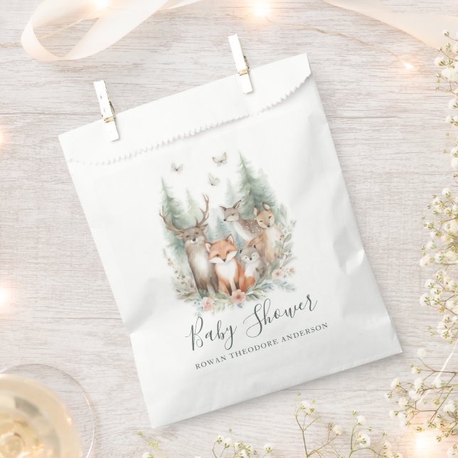 Sachets En Papier Woodland Watercolor Animals (Coupé)