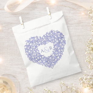 Sachets En Papier wreath heart tulips monogram weding