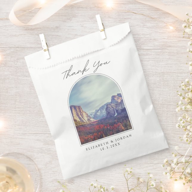 Sachets En Papier Yosemite California Wedding Favor Merci Photo (Coupé)