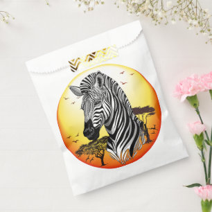 Sachets En Papier Zebra African Savanna Wild Animal
