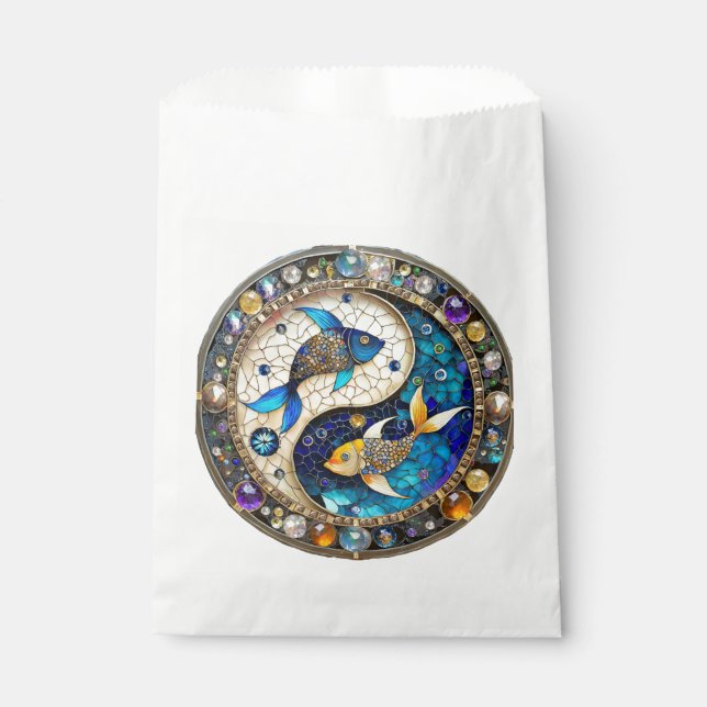Sachets En Papier Zodiac - Poissons de poisson Yin et Yang (Devant)