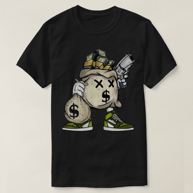 Sacoche argent avec drôle gangsta huster t-shirt d (Design devant)