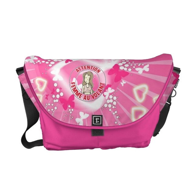 Sacoche Attention ... Femme au volant ! - (Devant)