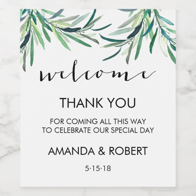 Sacoche de bienvenue ou étiquette de vin (Étiquettes simples)