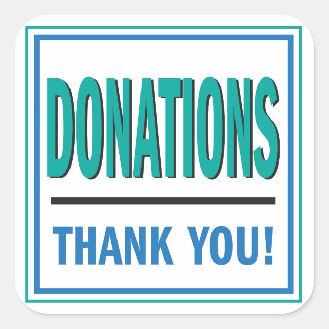 Sacoche de don turquoise et bleu autocollant (Devant)