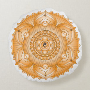 Sacral Chakra Orange Mandala Coussin rond