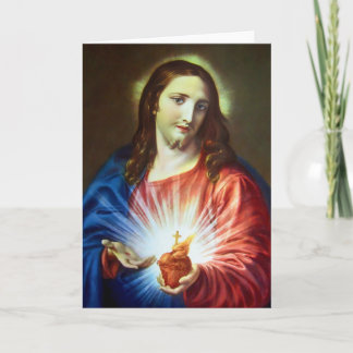 Sacré Cœur de Jésus Carte de vœux vintage