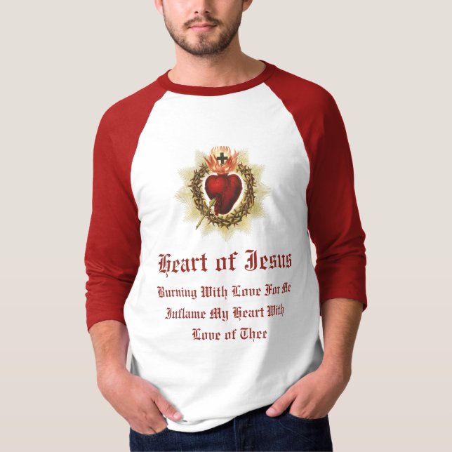 Sacré Coeur de Jésus Raglan T-shirt (Devant)