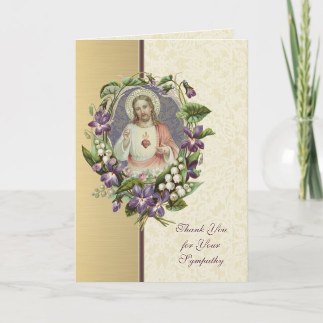 Sacré-Cœur Jésus Catholique Condoléances Merci (Devant)