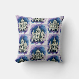 Sacré-Cœur Montmartre Toile de Paris Coussin Jeté