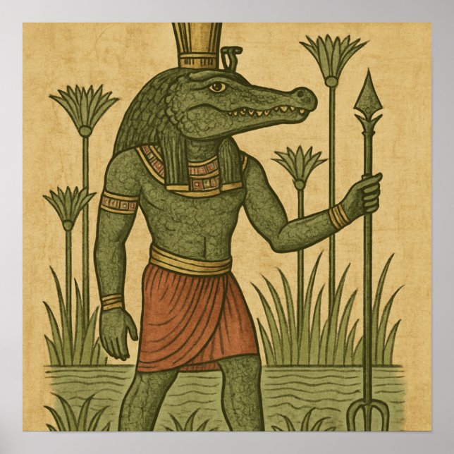 Sacré Sobek Divine Crocodile Dieu Poster (Devant)