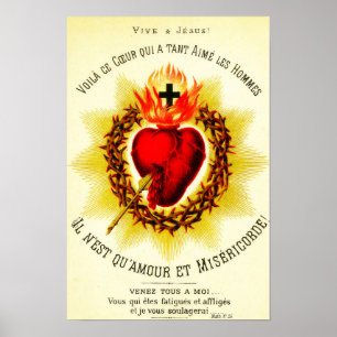 Sacred Heart French - Sacré Cœur de Jésus Poster